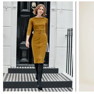 BODEN Rosalie Marigold Ponte Midi Dress NWT size US14